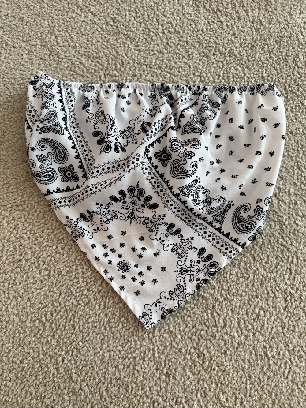 SHEIN - Black & White Bandana Triangle Scarf/Top - Size Small